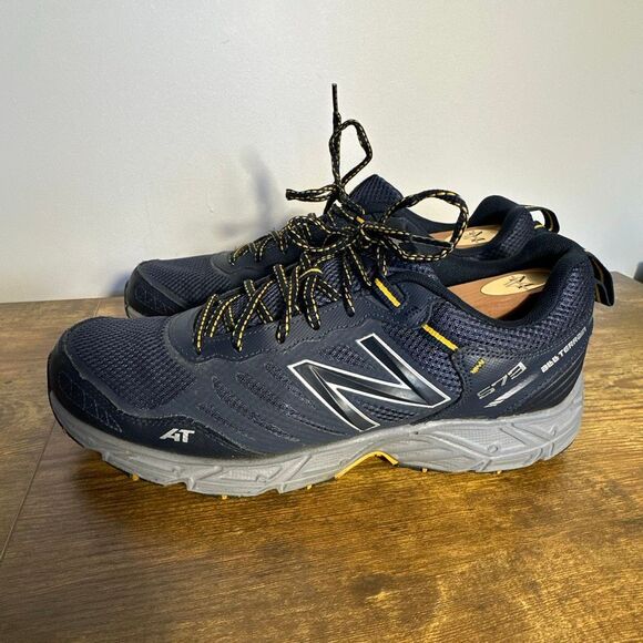 New Balance Shoes Men's 13 573 V3 MTE573S3 Blue Running Sneakers - Picture 6 of 10